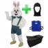 Kostüm Hase 10 + Kühlweste "Blue M24" + Tasche "Star" + Hygiene Maske (Hochwertig)