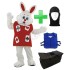 Kostüm Hasen 12 + Kühlweste "Blue M24" + Tasche "Star" + Hygiene Maske (Hochwertig)