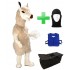 Kostüm Alpaka / Lama 2 + Kühlweste "Blue M24" + Tasche "Star" + Hygiene Maske (Hochwertig)