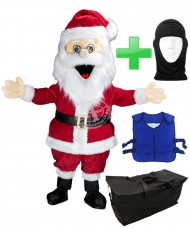 Kostüm Weihnachtsmann 1 + Kühlweste "Blue M24" + Tasche "Star" + Hygiene Maske (Hochwertig)
