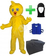Kostüm Küken 2 + Kühlweste "Blue M24" + Tasche "L" + Hygiene Maske (Hochwertig)