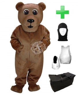 Kostüm Bär 7 + Haube + Kissen + Tasche (Werbefigur)