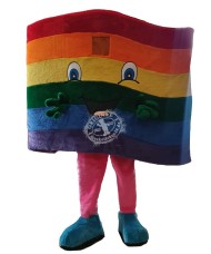 Kostüm Regenbogen Flagge LGBT Maskottchen (Hochwertig)