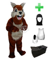 Kostüm Streifenhörnchen 1 + Haube + Kissen + Tasche (Werbefigur)