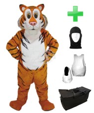 Kostüm Tiger 1 + Haube + Kissen + Tasche (Werbefigur)