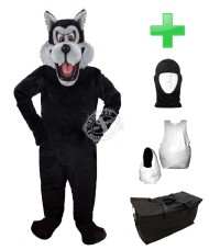 Kostüm Wolf 2 + Haube + Kissen + Tasche (Werbefigur)