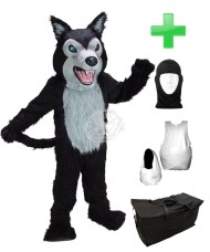 Kostüm Wolf 7 + Haube + Kissen + Tasche (Werbefigur)
