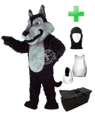 Kostüm Wolf 8 + Haube + Kissen + Tasche (Werbefigur)