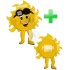 243d Logo Drucke "Vorne & Hinten" für Kostüm Sonne Maskottchen
