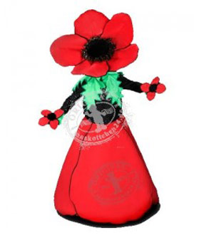 Kostüm Blume Rot Maskottchen 1 (Hochwertig)