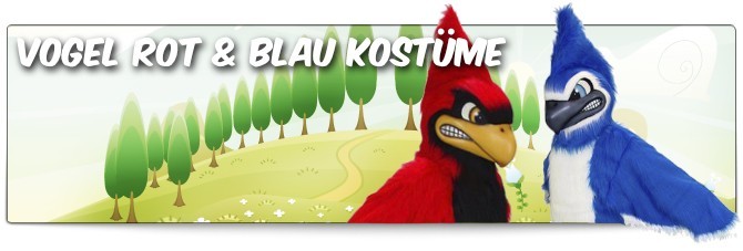 Vogel in Blau & Rot