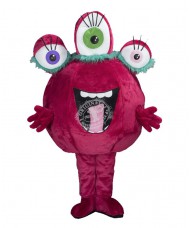 Kostüm Alien / Monster "Rosa Runde" Maskottchen (Hochwertig)