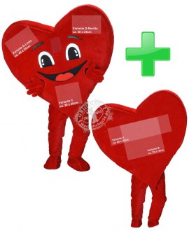 222c Logo Drucke "Vorne & Hinten" für Kostüm Herz Maskottchen