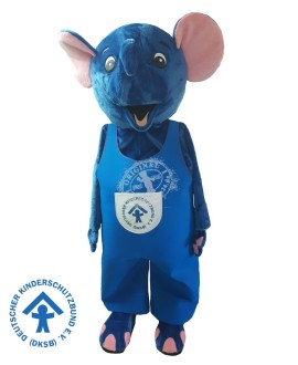DKSB Elefant Kostüm Maskottchen 2 + Logo (Hochwertig)