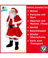 Weihnachtsmann / Nikolaus Kostüm Profi XXL komplett (198j 2)