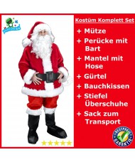 Weihnachtsmann / Nikolaus Kostüm Profi XXL komplett (198j 3)