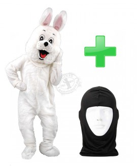 Hasen Kostüm Lauffigur weiß 74p + Hygiene Maske (Promotion)