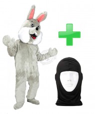 Hasen Kostüm Lauffigur grau 74p + Hygiene Maske (Promotion)