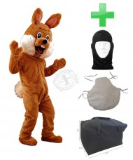 Walking Act Hasen Kostüm 74p Braun + Kissen + Tasche "L" + Hygiene Maske (Promotion)