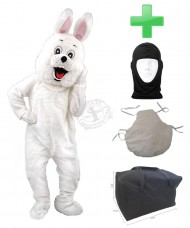 Walking Act Hasen Kostüm 74p Weiß + Kissen + Tasche "L" + Hygiene Maske (Promotion)