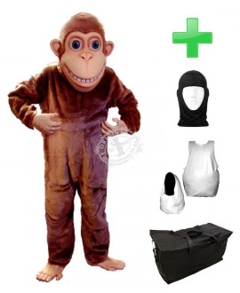 Kostüm Affe 2 + Haube + Kissen + Tasche (Werbefigur)