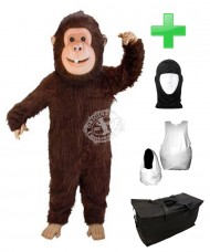 Kostüm Affe 6 + Haube + Kissen + Tasche (Professionell)
