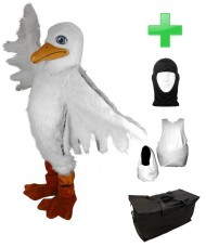 Kostüm Möwe 1 + Haube + Kissen + Tasche (Werbefigur)