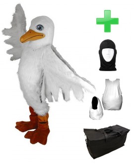 Kostüm Möwe 1 + Haube + Kissen + Tasche (Werbefigur)
