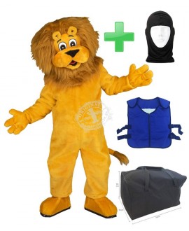 Kostüm Löwe 16 + Tasche "L" + Kühlweste "M24" + Hygiene Maske (Hochwertig)