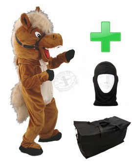 Kostüm Pferd 8 + Tasche "Star" + Hygiene Maske (Hochwertig)
