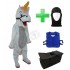Kostüm Einhorn 1 + Kühlweste "Blue M24" + Tasche "Star" + Hygiene Maske (Hochwertig)