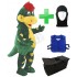 Kostüm Dino 4 + Kühlweste "Blue M24" + Tasche "Star" + Hygiene Maske (Hochwertig)