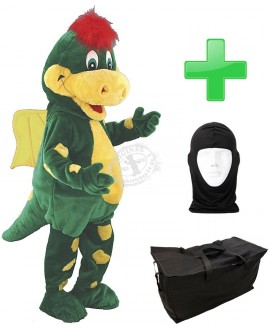 Kostüm Drache 5 + Tasche "Star" + Hygiene Maske (Hochwertig)