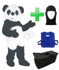 Kostüm Panda 1 + Kühlweste "M24"+ Tasche "Star" + Hygiene Maske (Hochwertig)