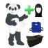 Kostüm Panda 5 + Kühlweste "M24"+ Tasche "Star" + Hygiene Maske (Hochwertig)