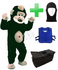 Kostüm Affe 3 + Kühlweste "Blue M24" + Tasche "Star" + Hygiene Maske (Hochwertig)