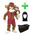 Kostüm Affe 7 + Tasche Star + Hygiene Maske (Hochwertig)