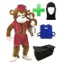 Kostüm Affe 7 + Tasche Star + Hygiene Maske (Hochwertig)