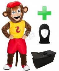 Kostüm Affe 6 + Tasche "Star" + Hygiene Maske (Hochwertig)