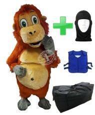 Kostüm Orang Utan / Affe + Kühlweste "Blue M24" + Tasche "XL" + Hygiene Maske (Hochwertig)