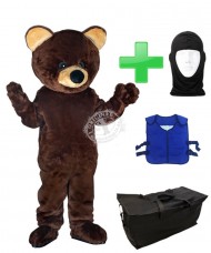 Kostüm Bär 21 + Kühlweste "Blue M24" + Tasche "Star" + Hygiene Maske (Hochwertig)