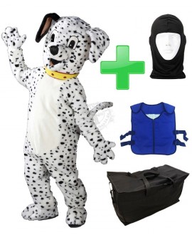 Kostüm Dalmatiner + Kühlweste "Blue M24" + Tasche "Star" + Hygiene Maske (Hochwertig)