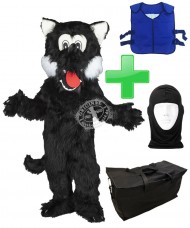 Kostüm Wolf 8 + Kühlweste "Blue M24" + Tasche "Star" + Hygiene Maske (Hochwertig)