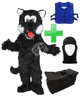 Kostüm Wolf 13 + Kühlweste "Blue M24" + Tasche "Star" + Hygiene Maske (Hochwertig)