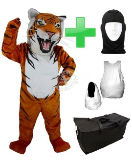 Kostüm Tiger 2 + Haube + Kissen + Tasche (Werbefigur)