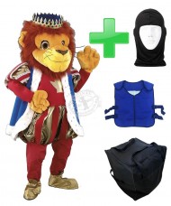 Kostüm Löwe 15 + Kühlweste "Blue M24" + Tasche "L2" + Hygiene Maske (Hochwertig)