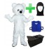 Kostüm Eisbär 1 + Kühlweste "Blue M24" + Tasche "Star" + Hygiene Maske (Hochwertig)
