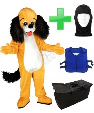 Kostüm Hund 22 + Kühlweste "Blue M24" + Tasche "Star" + Hygiene Maske (Hochwertig)