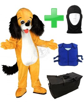 Kostüm Hund 22 + Kühlweste "Blue M24" + Tasche "Star" + Hygiene Maske (Hochwertig)
