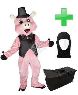 Kostüm Schwein 6 + Tasche "Star" + Hygiene Maske (Hochwertig)
